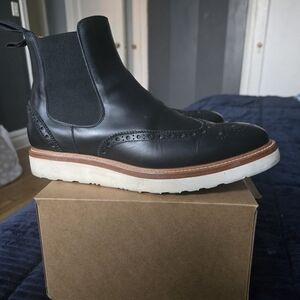 Elegant Black Brogue Chelsea Boots